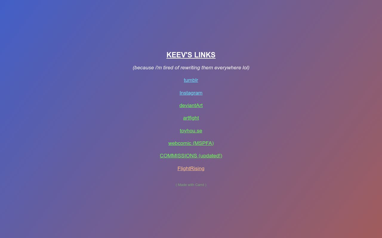 Carrd profile picture for @keev